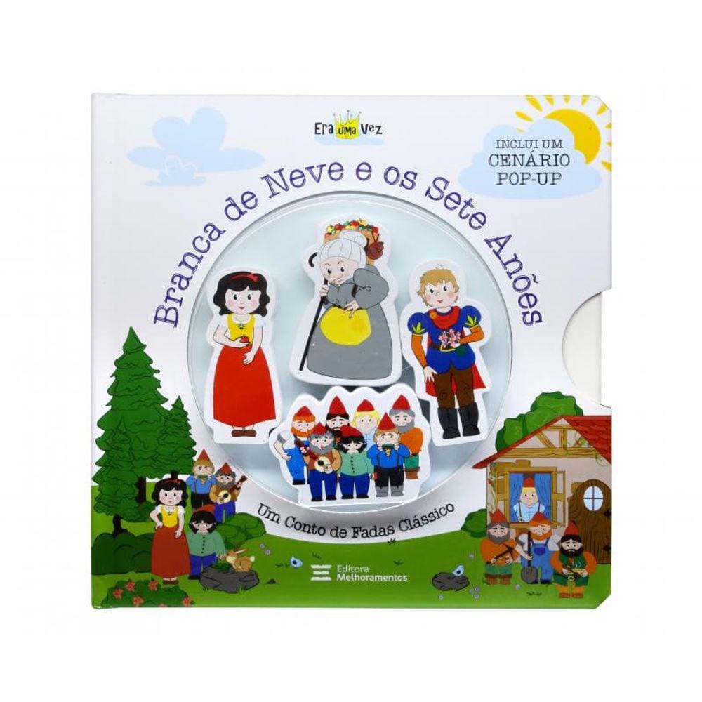 Branca de Neve e os Sete Anões (livro + cenário pop-up + 4 personagens de madeira): Um Conto de Fadas Clássico