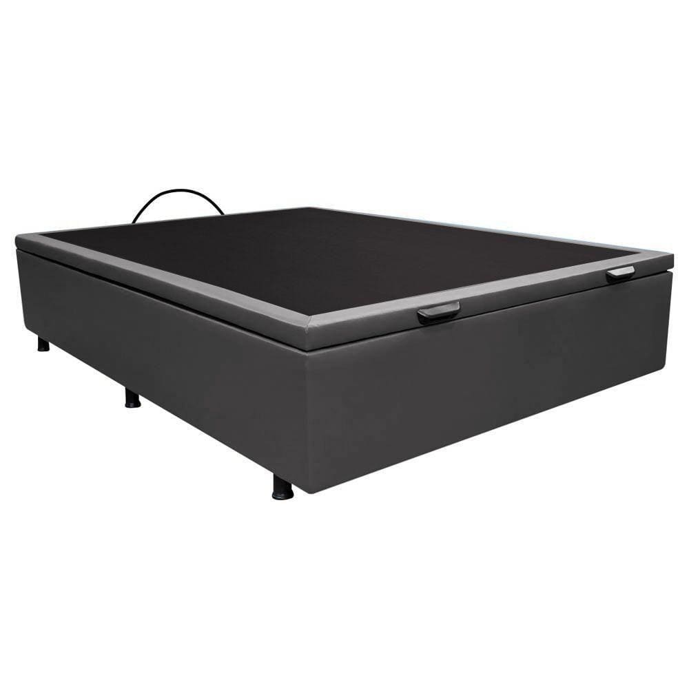 Base Box Baú Para Cama Casal 138x188cm Liz S05 Sintético Cinza - Mpozenato