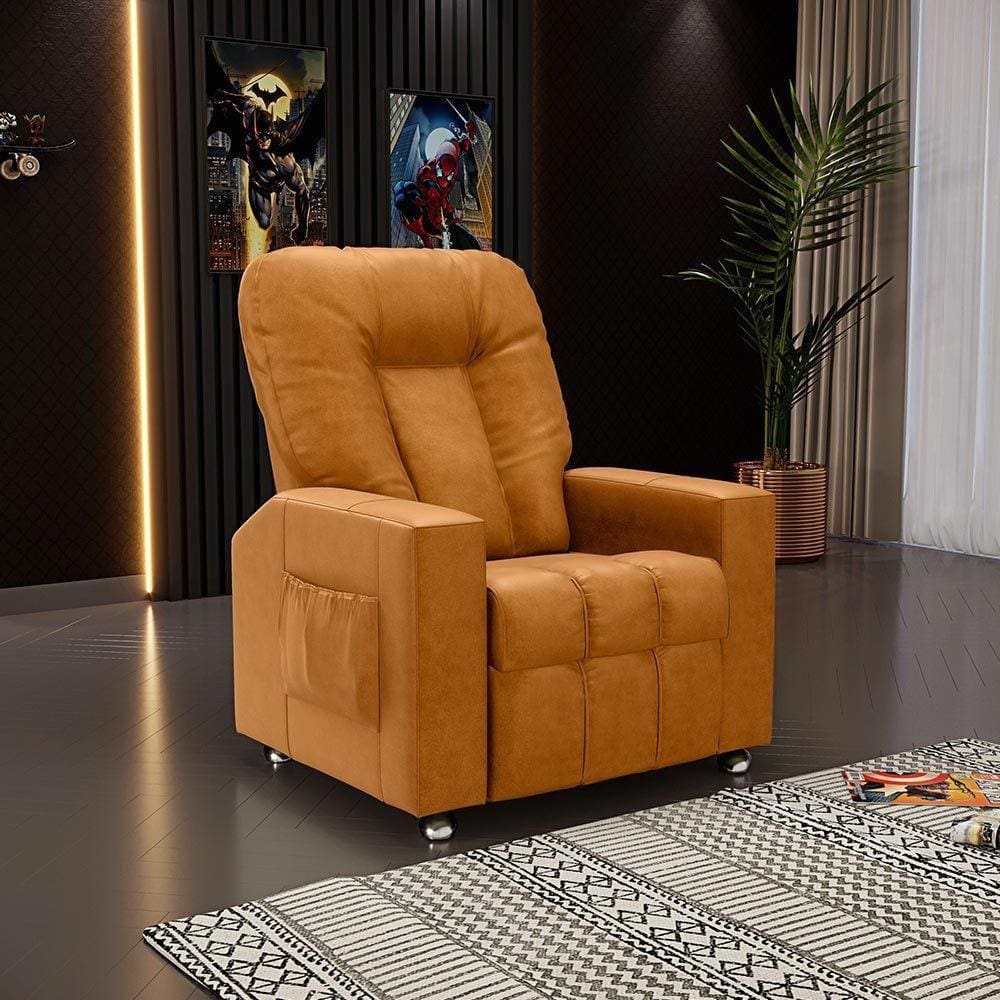 Poltrona Do Papai Reclinável Sala De Cinema Pequim Manual Pu Whisky G23 - Gran Belo