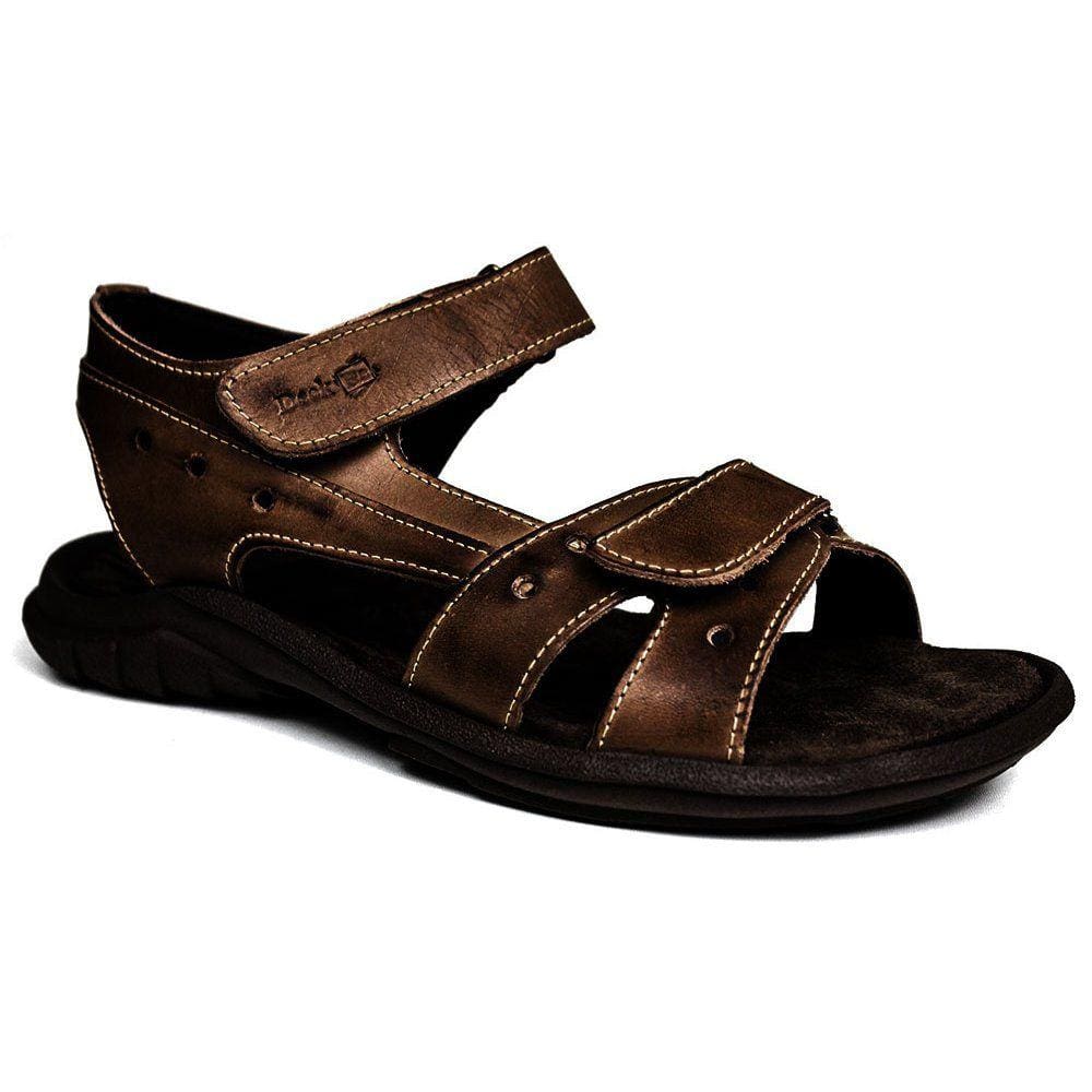 Sandália Papete Masculina de Couro Marrom 400