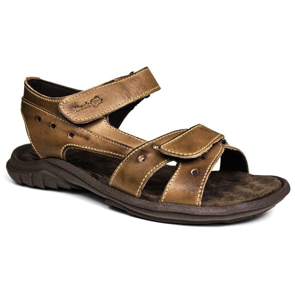 Sandália Papete Masculina de Couro Marrom 400