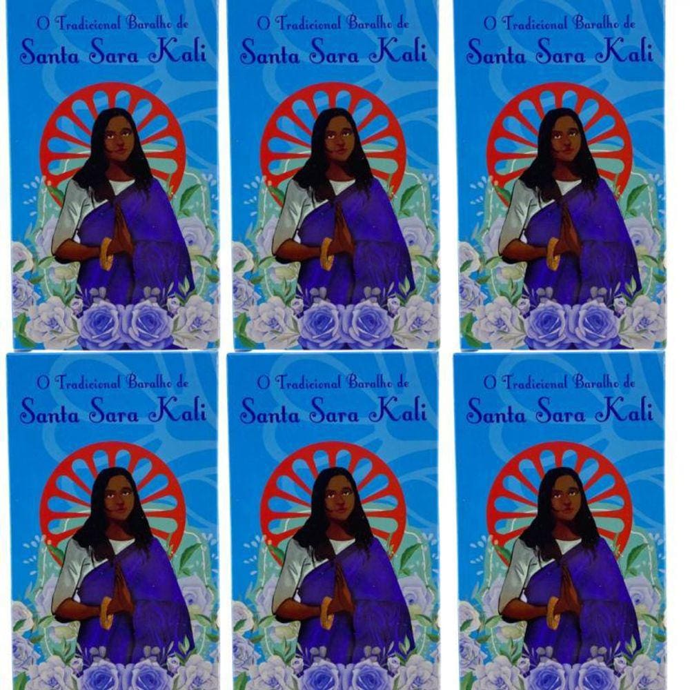 Kit Com 6 O Tradicional Baralho Santa Sara Kali 36 Cartas Pla