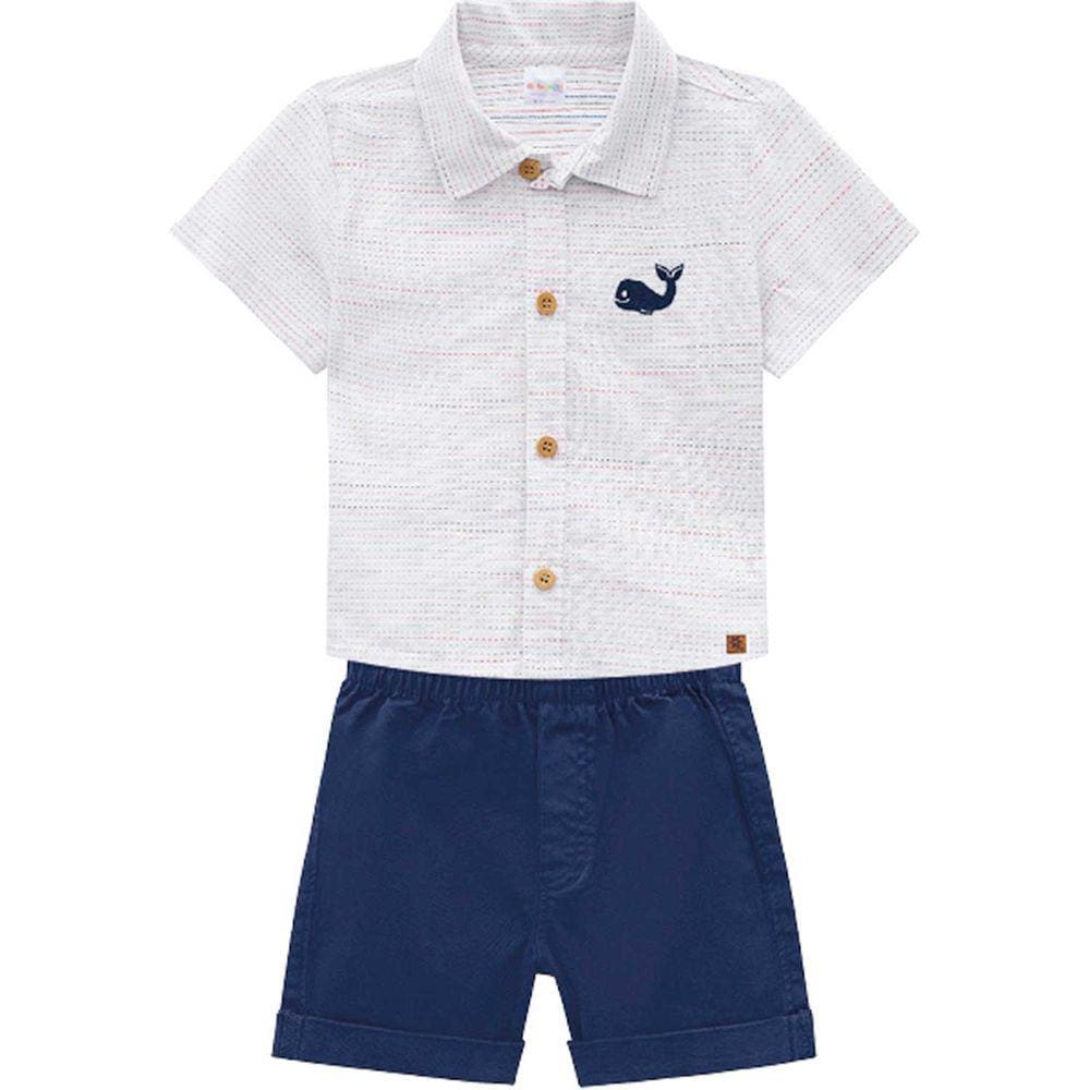 Conjunto Infantil Camisa Polo Manga Curta Tricoline Maquinetado Masculino Brandili Ref:34375 P/G