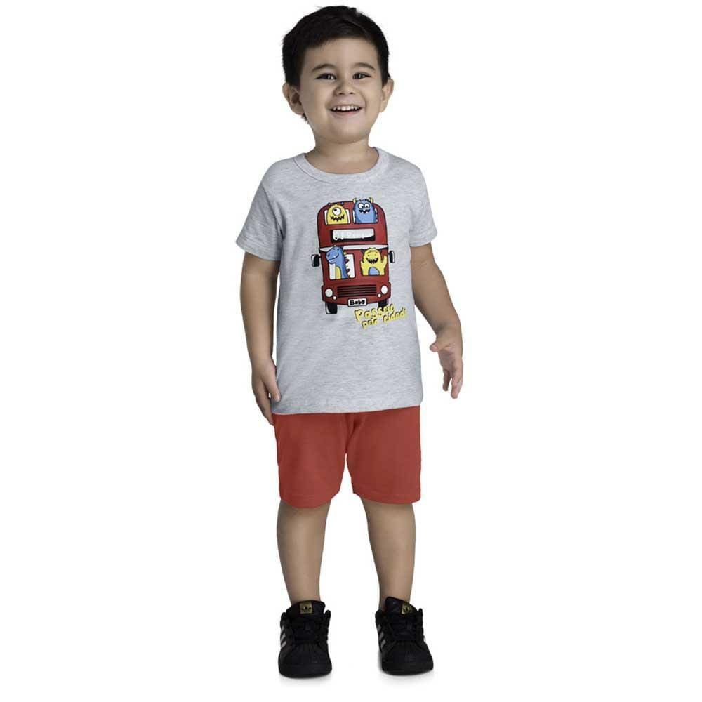 Conjunto Infantil Manga Curta Estampado Masculnio Brandili Ref: 34816.009  P/G