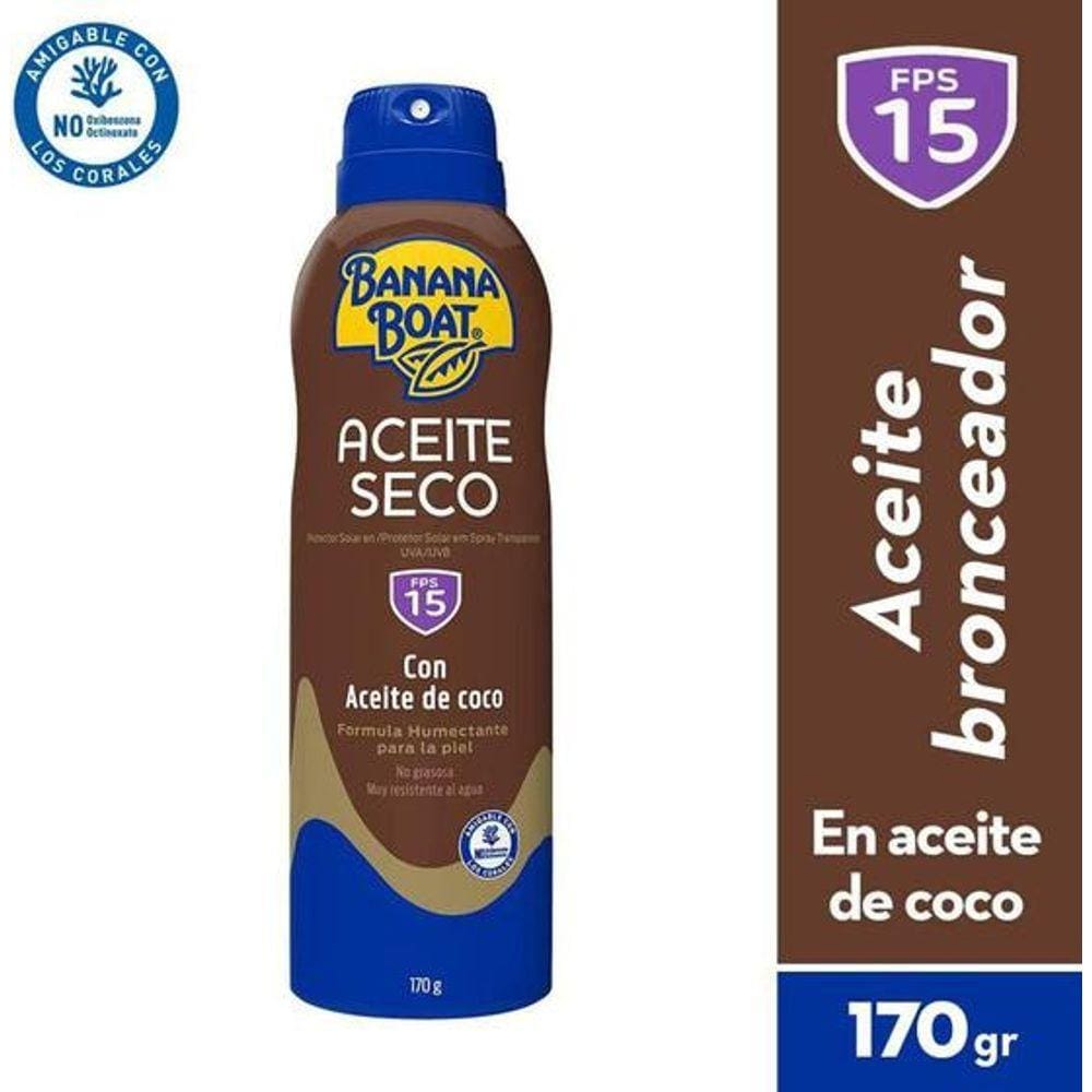 Banana Boat Óleo Bronzeador Spray Jato Seco Fps15 170g