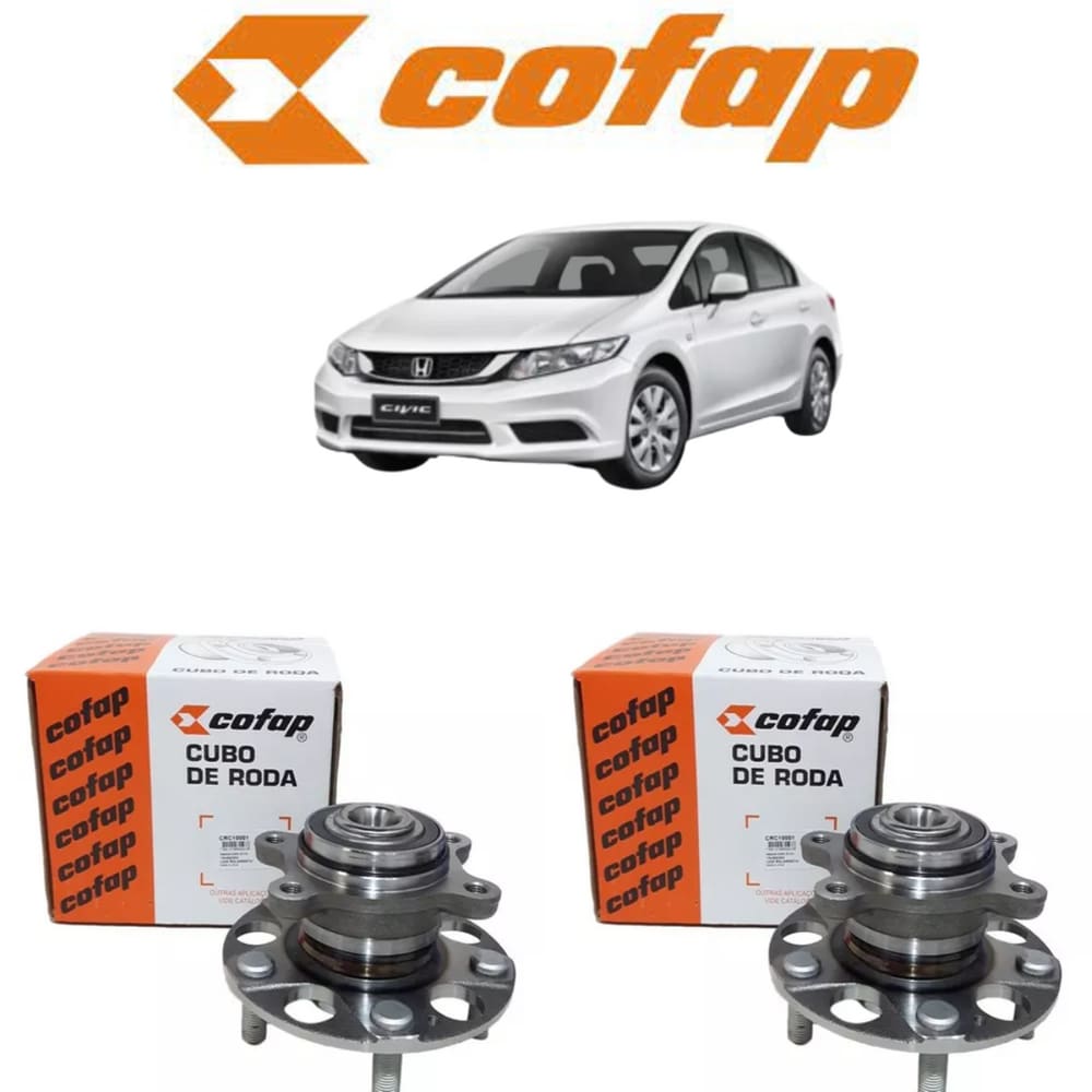 Par Cubo de Roda Honda Civic 1.8 Traseiro Novo Cofap 2016