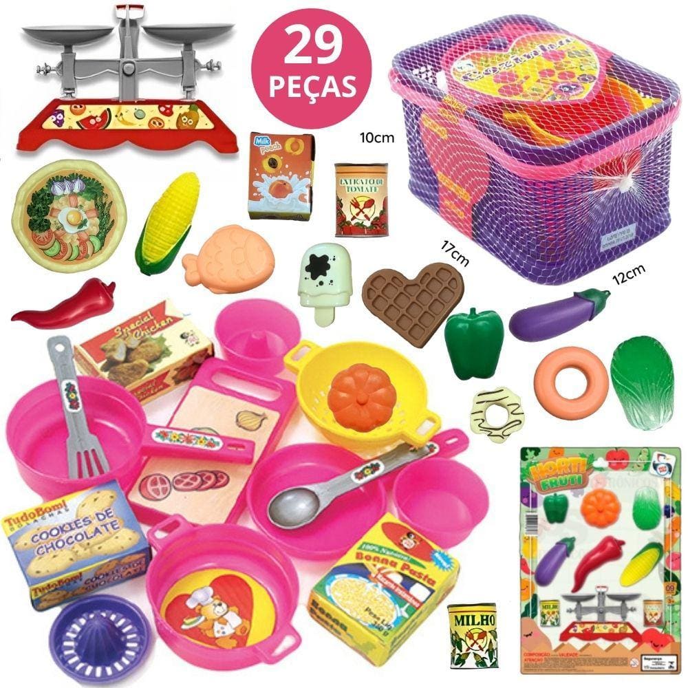 Kit Frigideira + Cesta Comida De Brinquedo Frutas Infantil - Pica Pau -  Panelinha de Brinquedo - Magazine Luiza