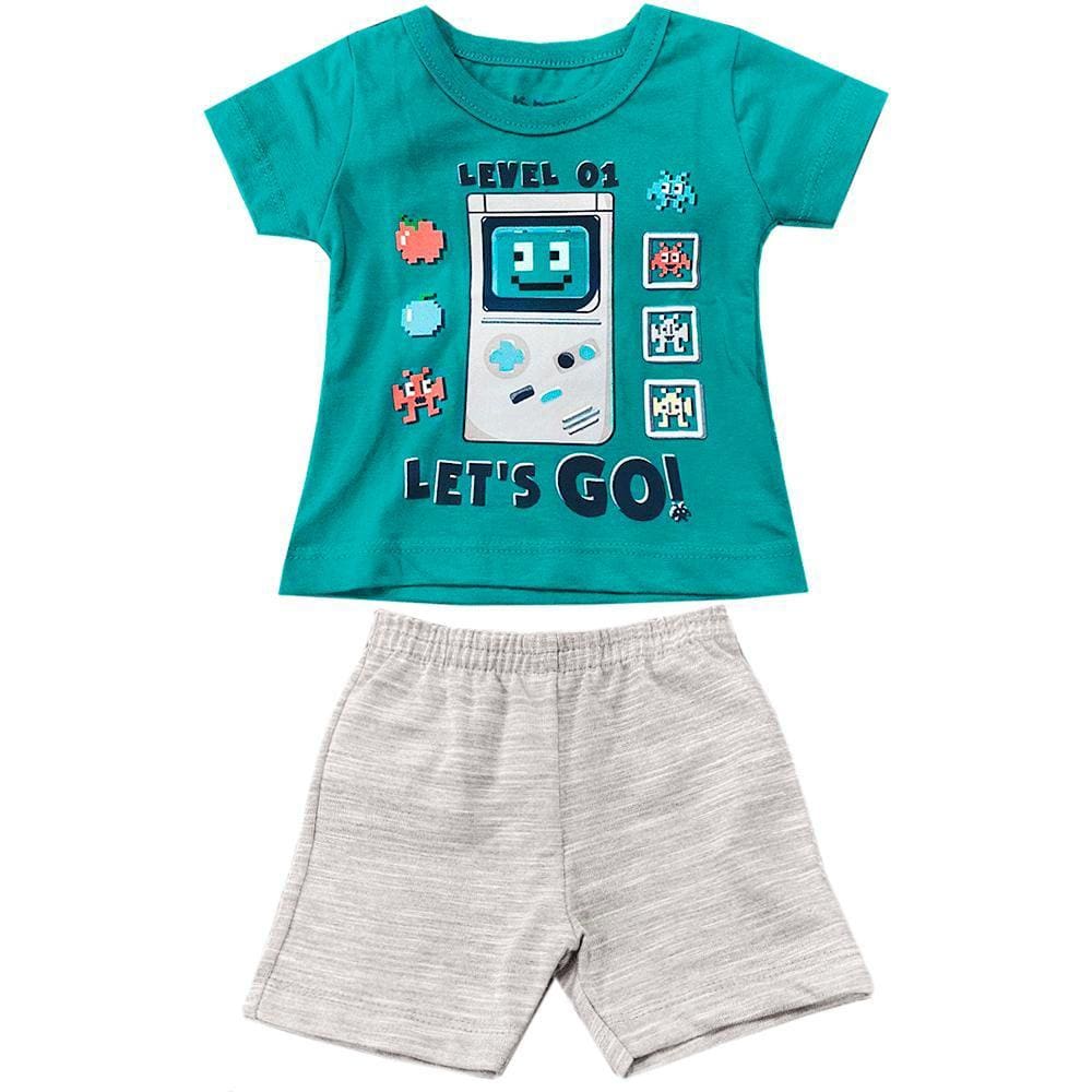 Conjunto Infantil Robô Manga Curta Brandili Baby Ref: 34787  P/G