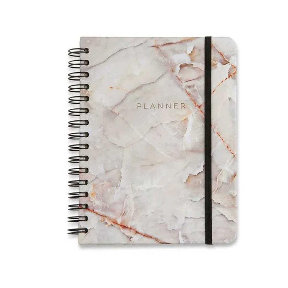 Planner Wire-o Minerais - Mármore Branco 14,8 x21