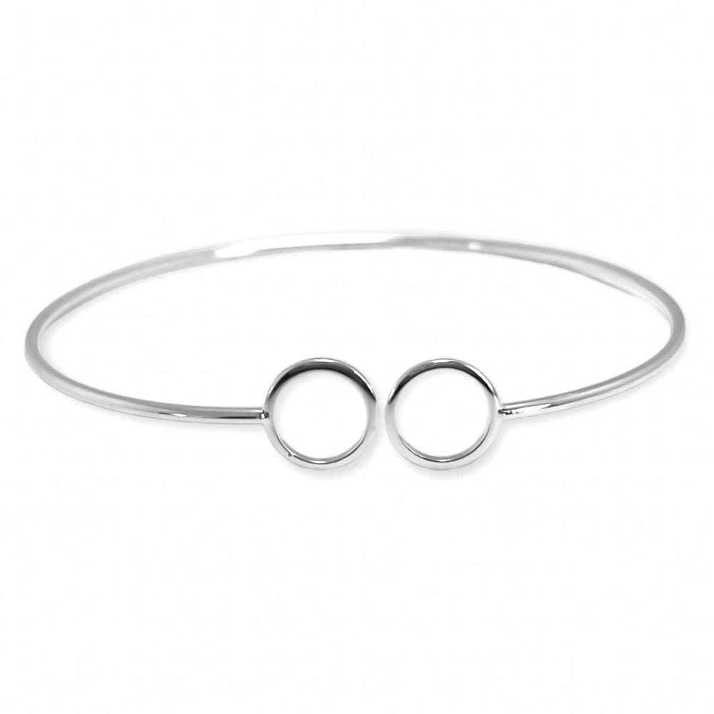 Bracelete Círculos Vazados Banhado a Prata Semijoia