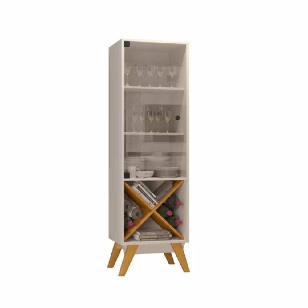 Cristaleira Graça 1 Porta E Adega Jcm Movelaria Off White Cinamomo