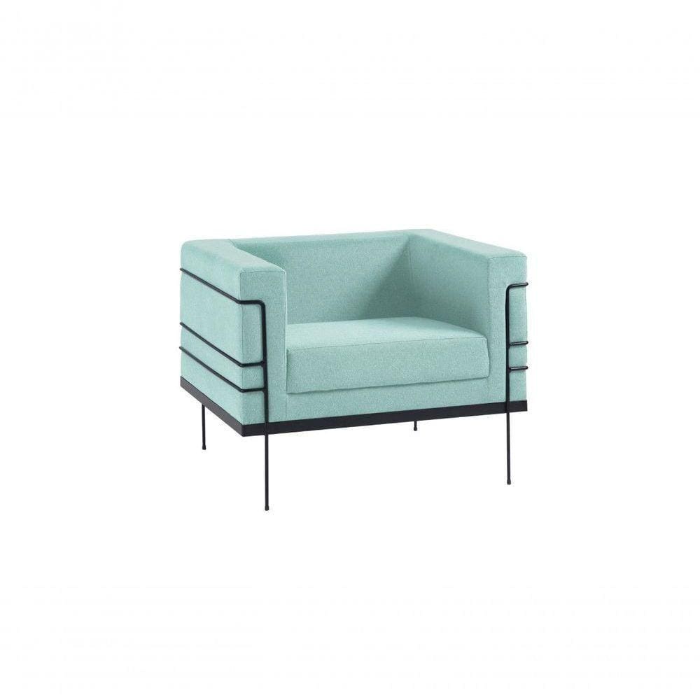 Poltrona Le Corbusier Linho - Daf Mobiliário Cor Verde água