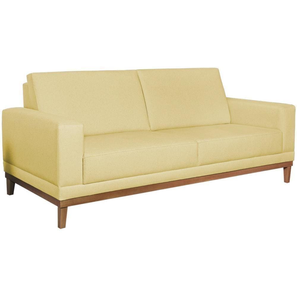 Sofa 3 Lugares 200 Cm Crons Suede Bege Vazzano Bege