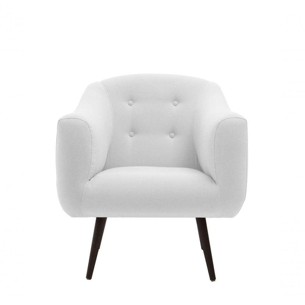 Poltrona Zap Suede E Linho  - Daf Mobiliário Cor Cru