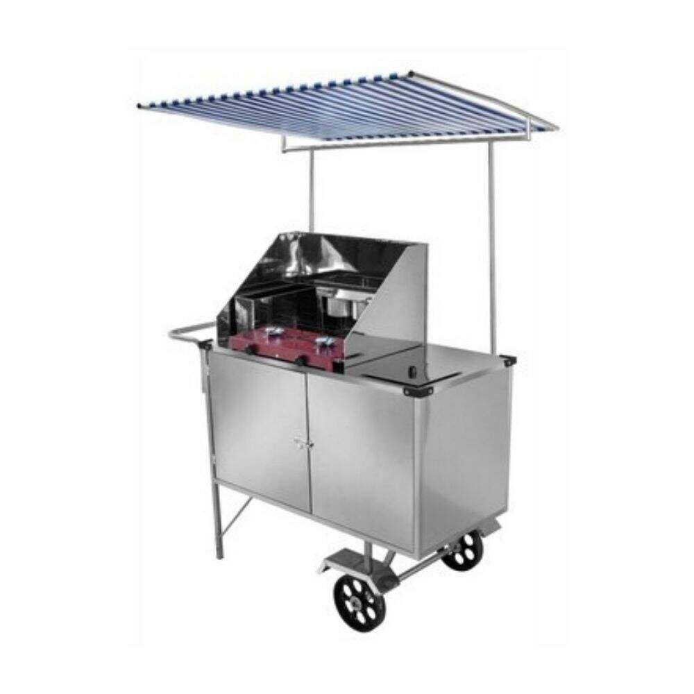 Carrinho de Tapioca Inox Toldo e Rodas Maciças L13M/T Cefaz