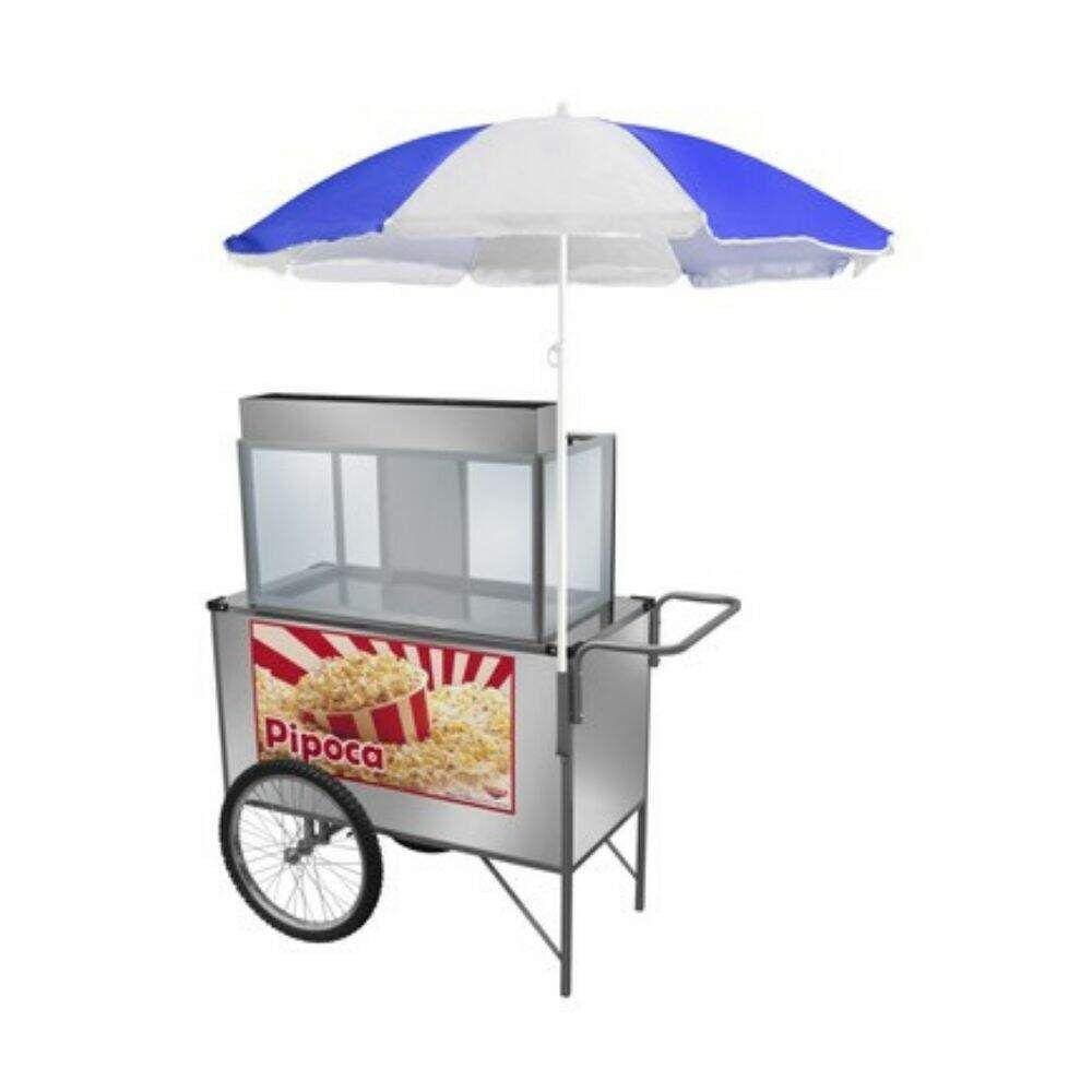 Carrinho de Pipoca Inox com Rodas de Bicicleta L32RBGS Cefaz