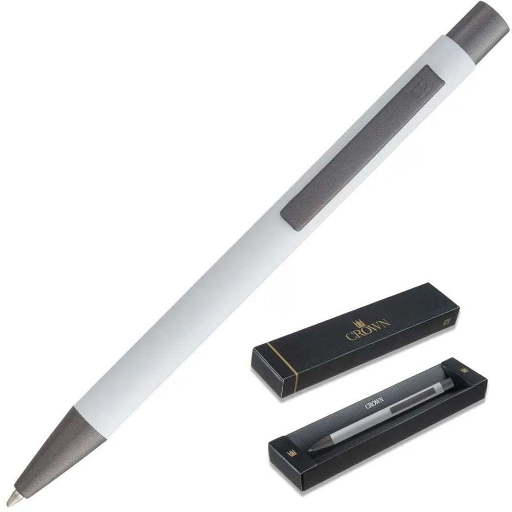 Caneta Esferográfica CROWN GOTHIC Luxo Premium Branco