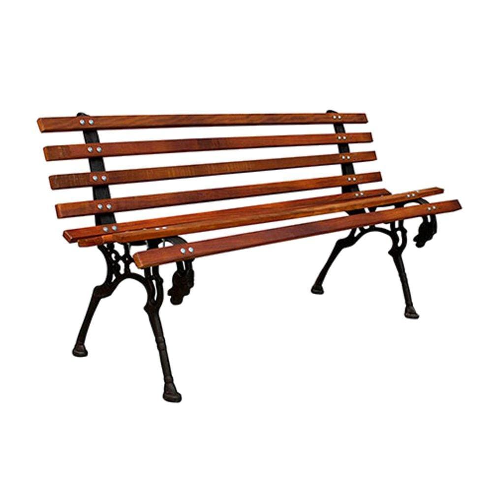 Banco de Jardim Cavalo em Ferro 9 Réguas Madeira Verniz
