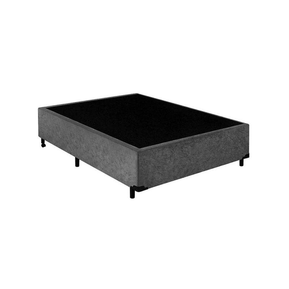 Base Cama Box Casal Suede 138x188 Cinza