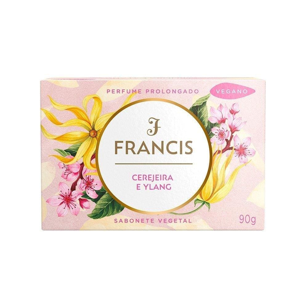 Sabonete Francis Luxo Rosa (Cerejeira e Ylang) 90g - Embalagem com 12 Unidades