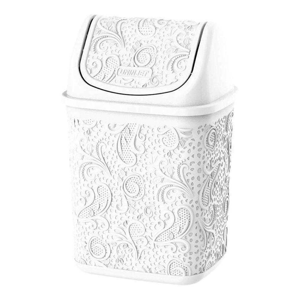 Cesto Pia Basculante Renda Floral Cozinha Banheiro 4,5L