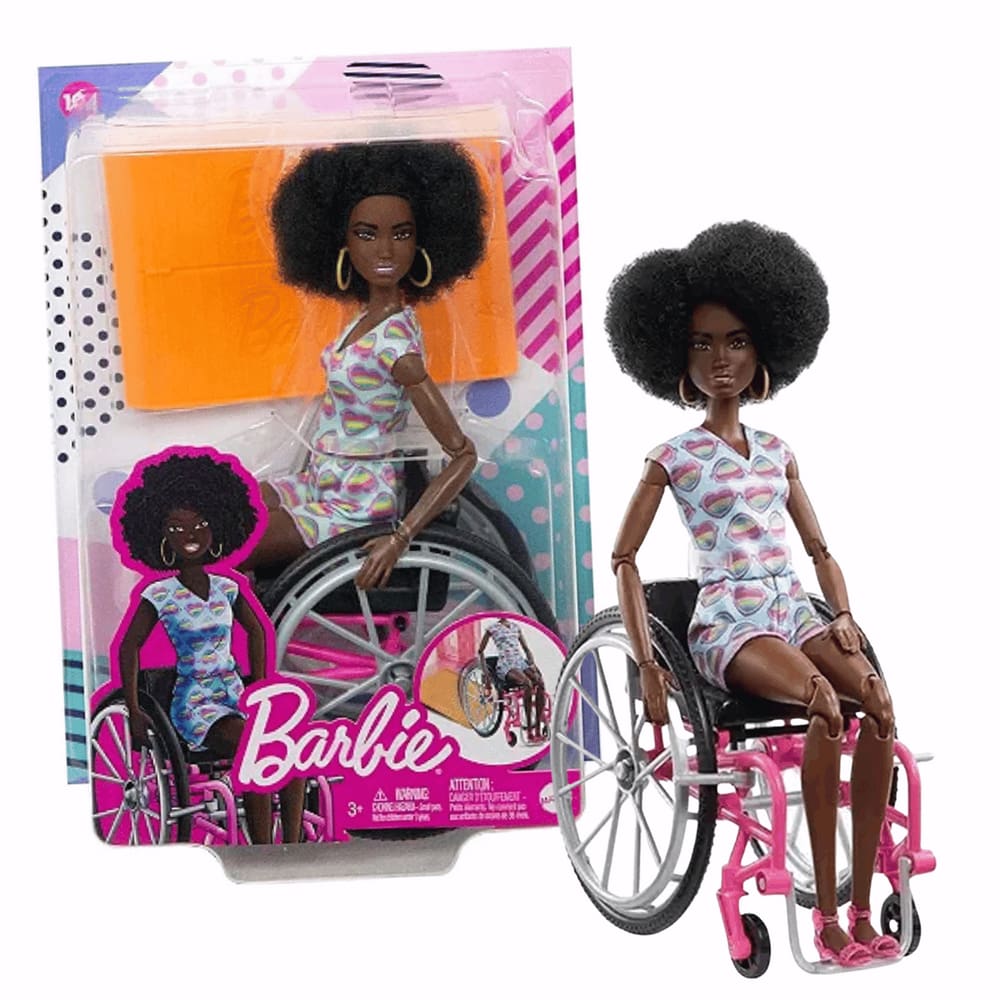 Barbie Filme Boneca Cadeira De Rodas Negra Fahionista Mattel
