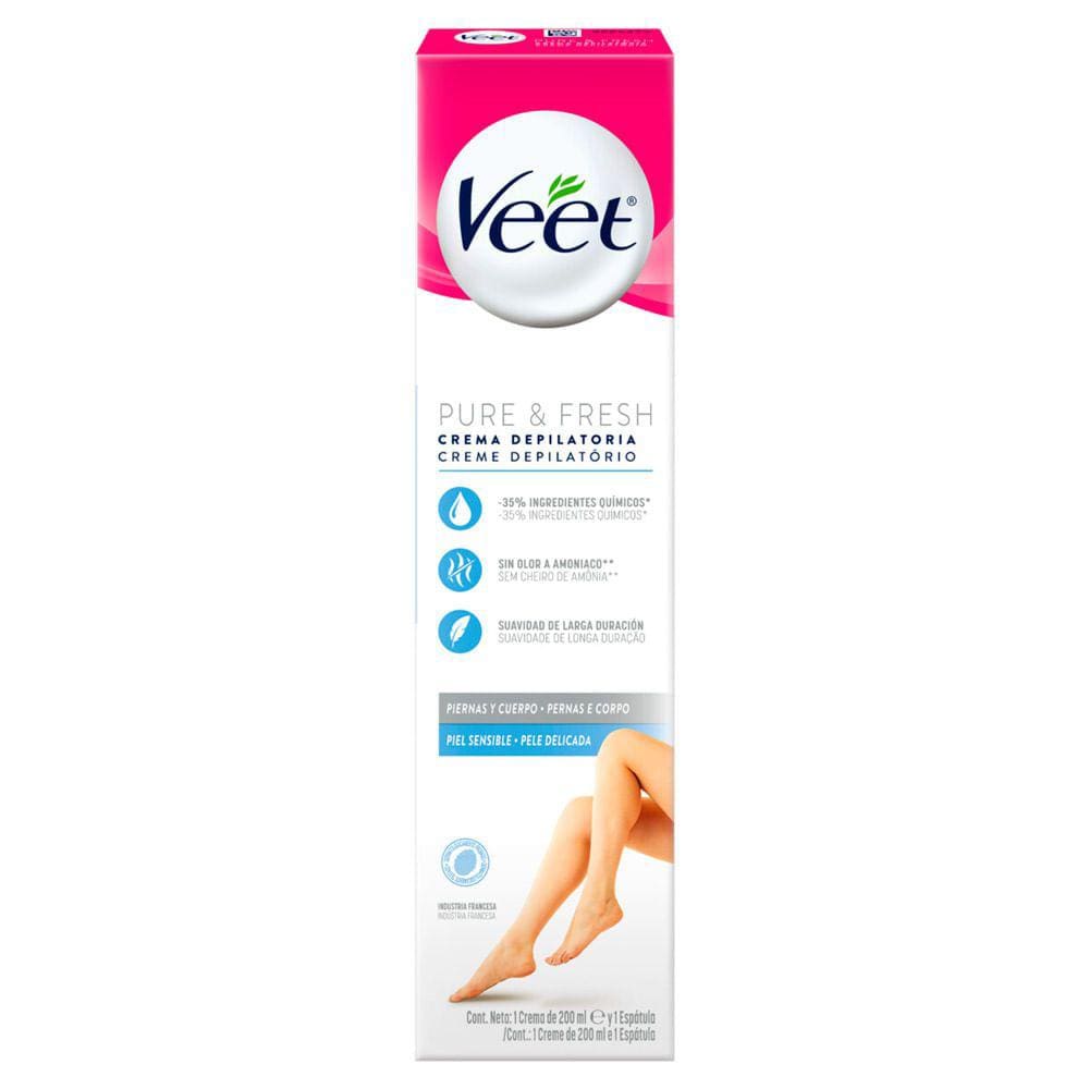 Creme Depilatório Veet Pure & Fresh Pernas e Corpo 200ml