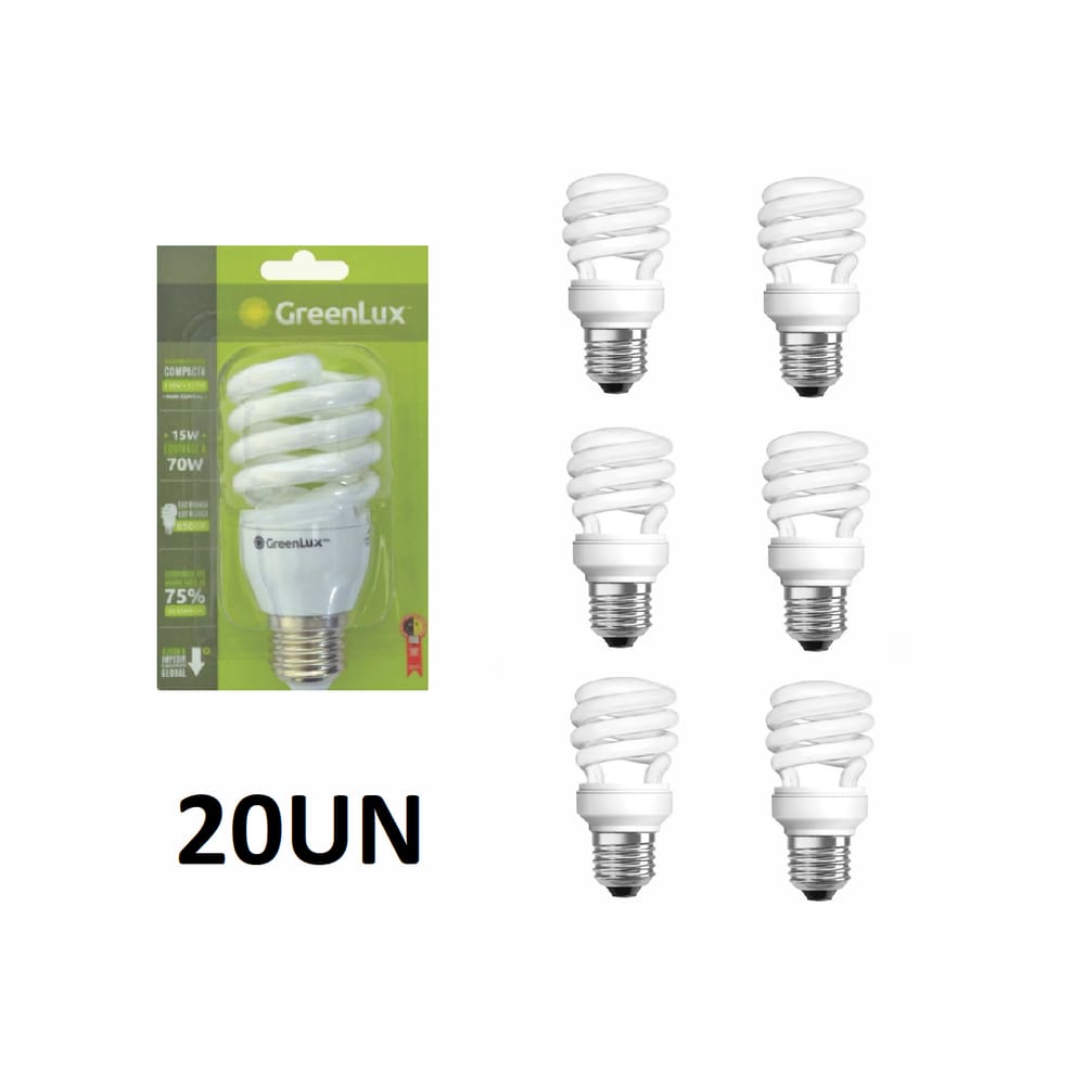 Lâmpada Fluorescente Compacta Modelo Mini Espiral 15w/127v - Caixa com 20 Lâmpadas