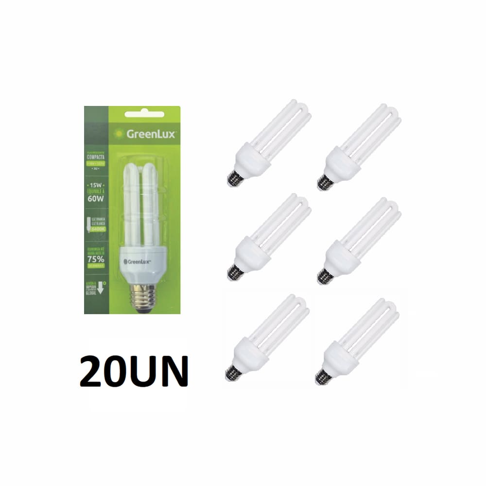 Lâmpada Fluorescente Compacta Modelo 3u 15w/127v - Caixa com 20 Lâmpadas