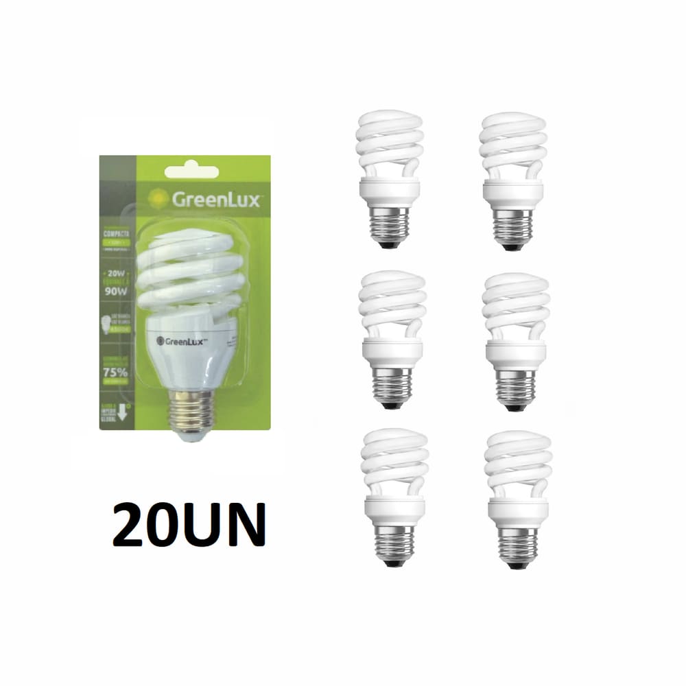 Lâmpada Fluorescente Compacta Modelo Mini Espiral - 20w/127v - Caixa com 20 Lâmpadas
