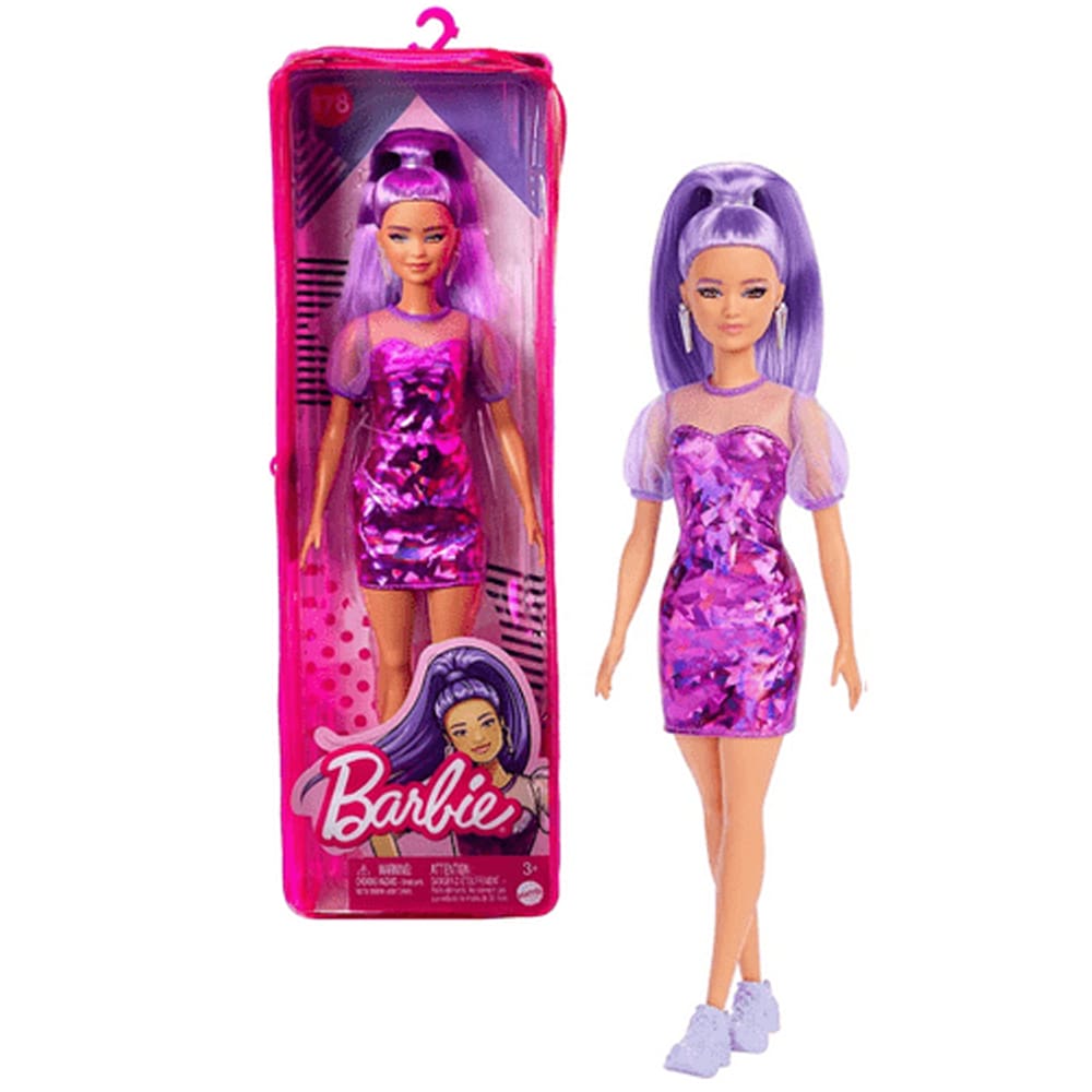 Boneca Barbie Fashionista 32cm De Bolsa E Cabelo Azul Mattel