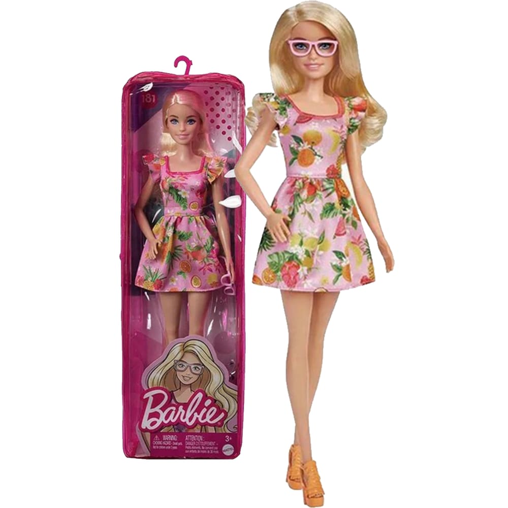 Boneca Barbie Fashionista (Loira de Vestido Azul e Amarelo