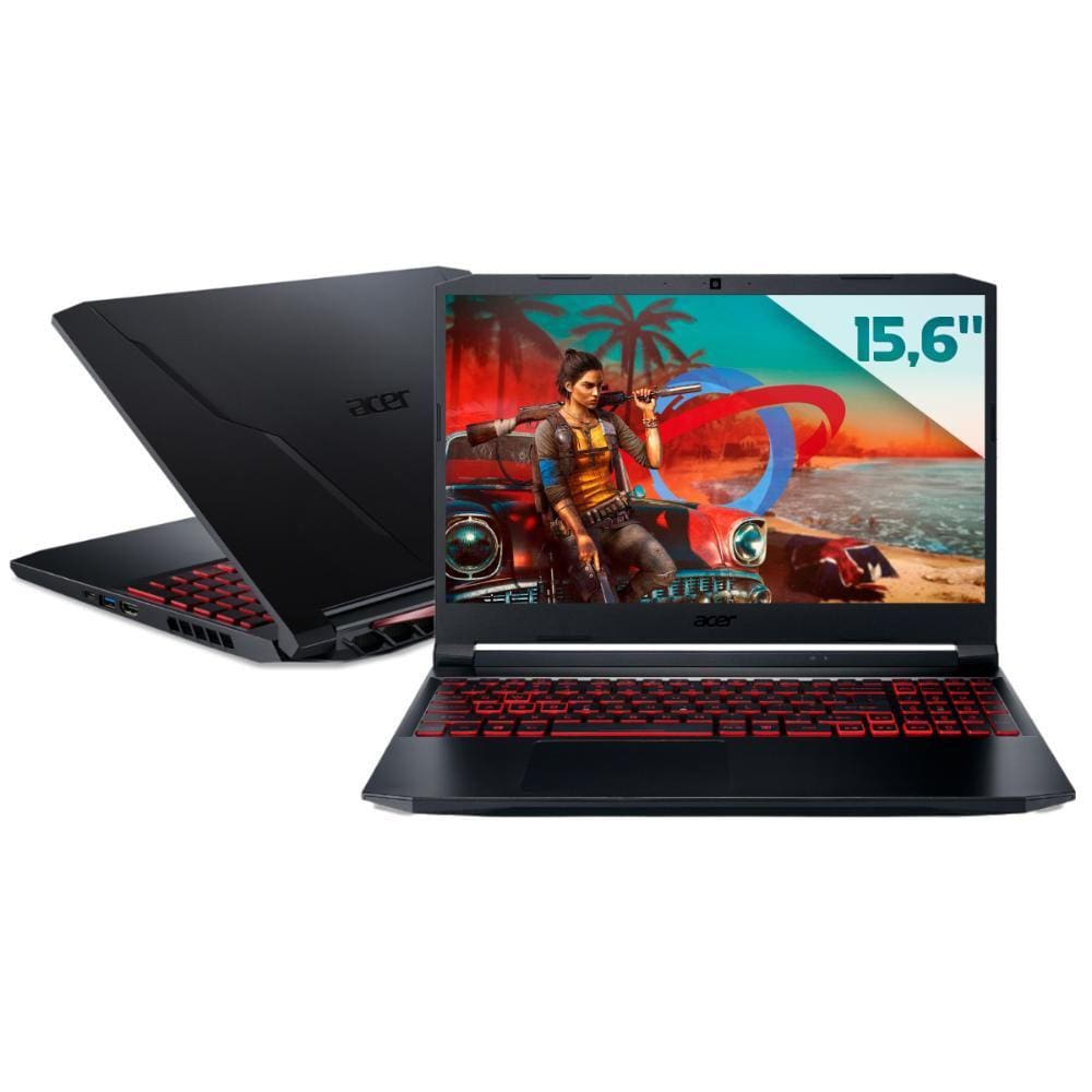 Notebook Gamer Acer An515-57-740K I7, 64Gb, Ssd 2Tb, Gtx1650, Tela 15.6 Ips 144Hz, Windows 11
