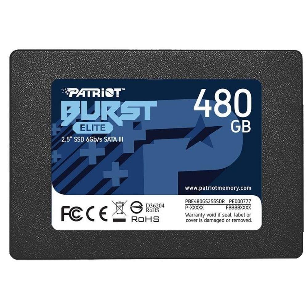 SSD 480GB Patriot Burst Elite 2.5 SATA III Leitura 450MB/s e Gravacao 320MB/s PBE480GS25SSDR