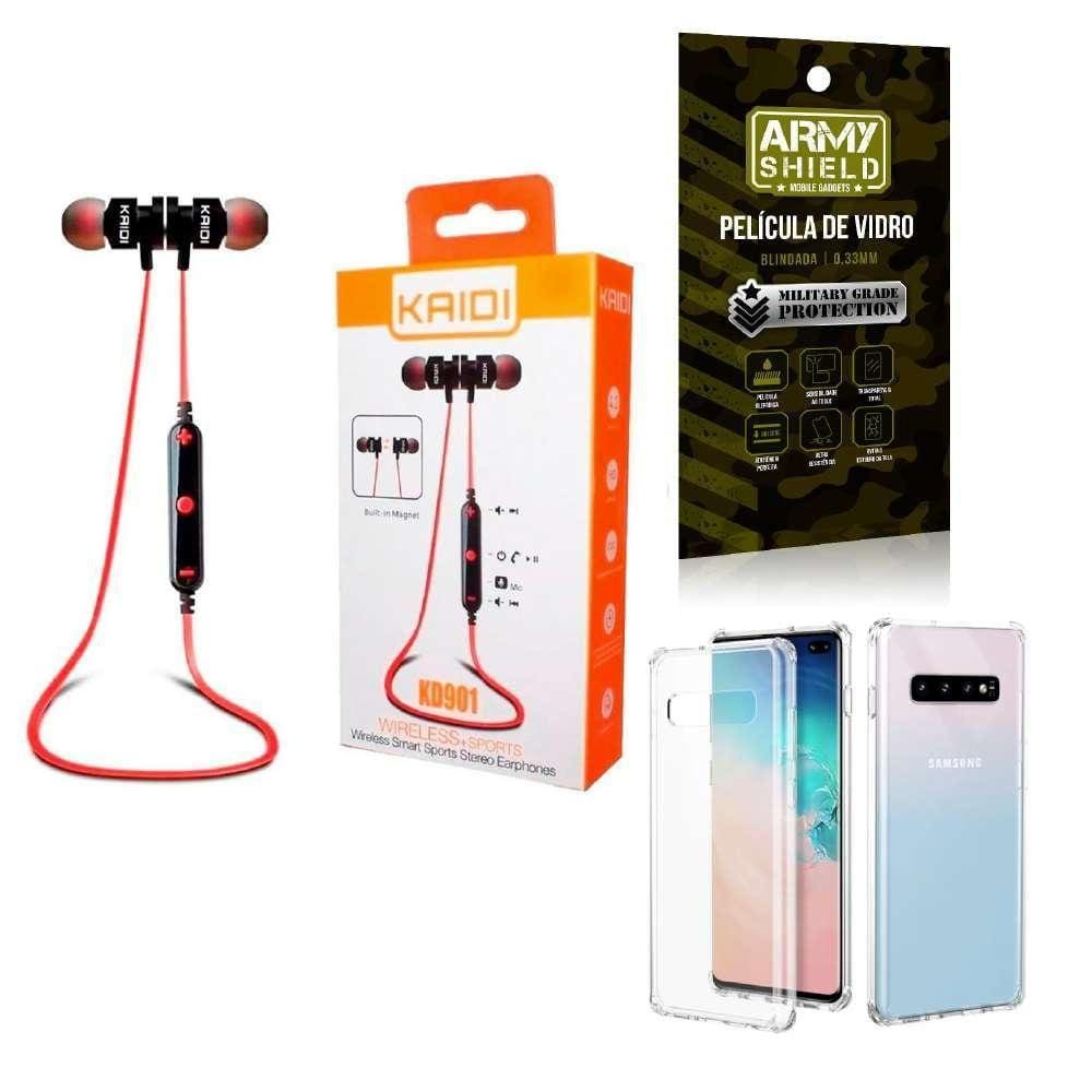 Capa Samsung S10 Plus + Fone Esportivo E Película De Vidro