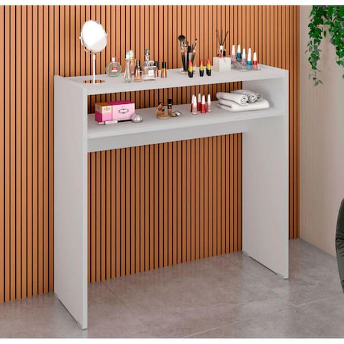 imagem-Mesa Escrivaninha para Escritório Flex Collor Mark - Potenza Móveis - Branco