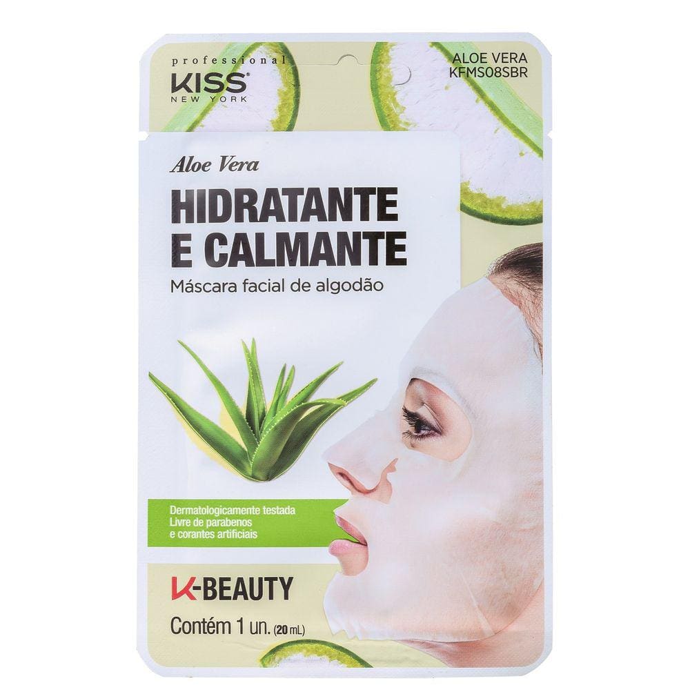 Kiss NY Aloe Vera Hidratante e Calmante - Máscara 20ml BLZ