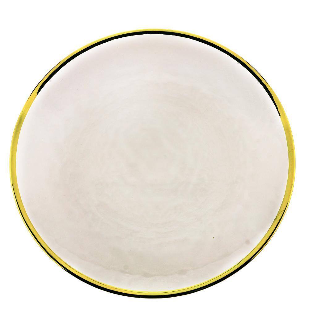 Prato para Sobremesa Wolff de Cristal Dourado Agate 21cm