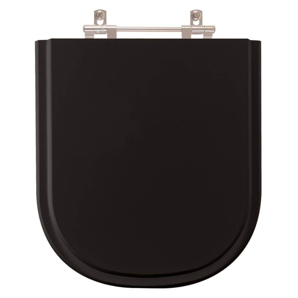Tampa Vaso Sanitário Poliéster Flox Preto Para Bacia Fiori