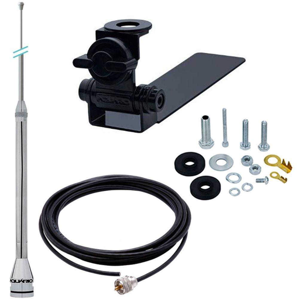 Antena Px Inox 2,70m Alongador 60cm Suporte Bi-articulado Adaptável Cabo 5,5m Parafusos