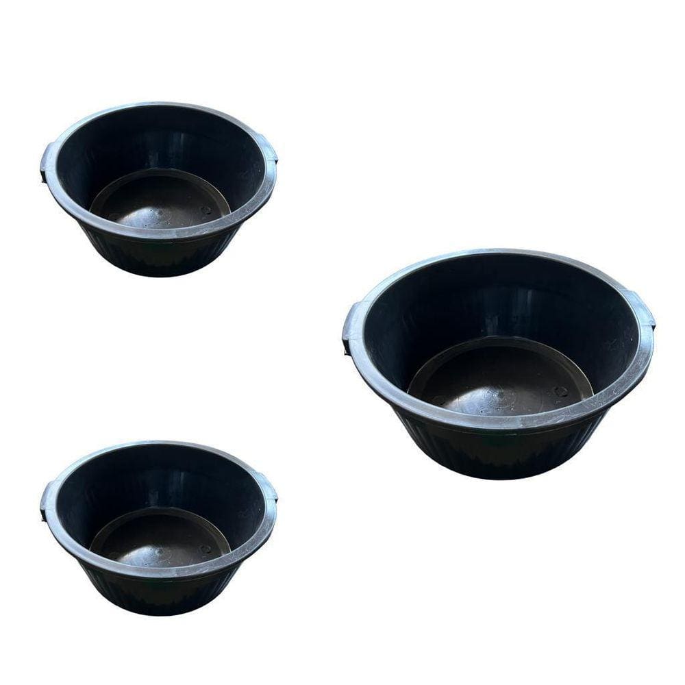 3 Bacia Plástica 35 Litros Pr Profissional Reforçada Roupa