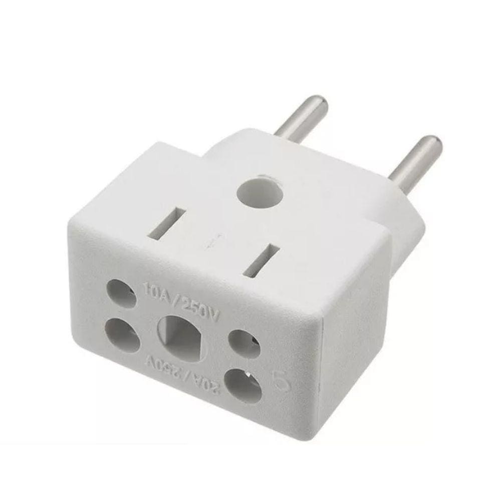 Adaptador De Tomada 10a/20a Bob 3 Pinos P/2