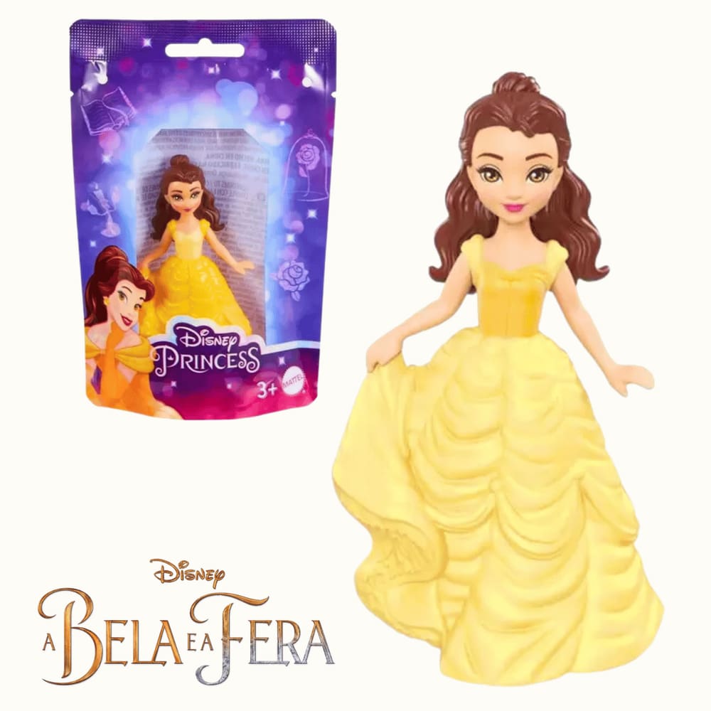 Mini Boneca Infantil Disney Princesa Bela 5 cm Mattel