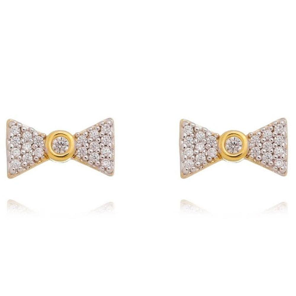 Brinco Lacinho Banhado A Ouro 18k Hipoalérgico C/ Garantia