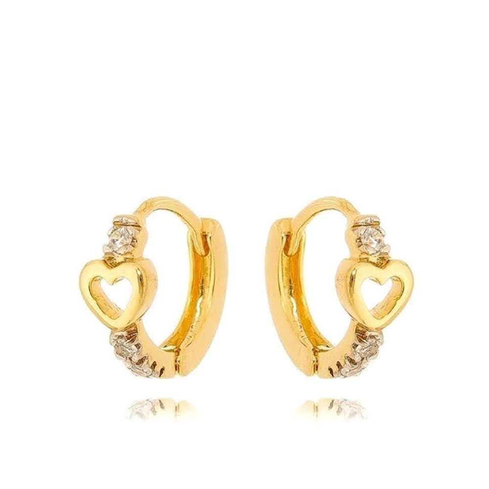 Argola Click c/ Zirconias Folheado a Ouro 18k Hipoalérgico