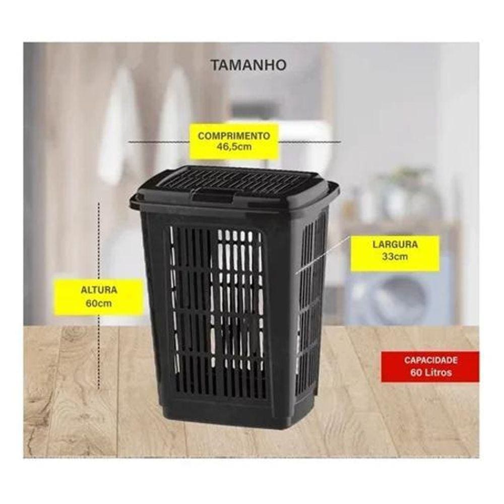 Cesto De Roupa 60 Litros Uninjet