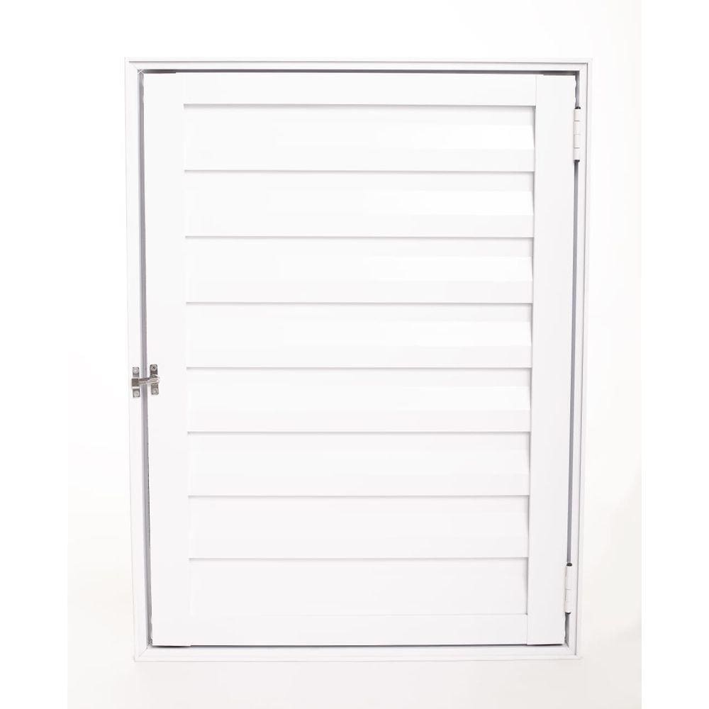 Portinhola Porta Alçapão/Abrigo Trava Alumínio Branco60x80x6