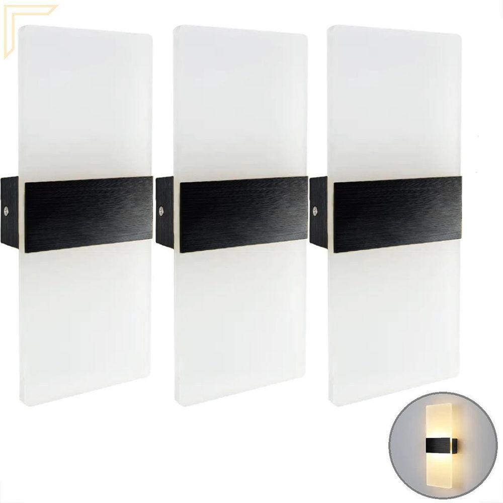 Kit 3 Arandela Cabeceira Acrilico Jateado Led Integrado