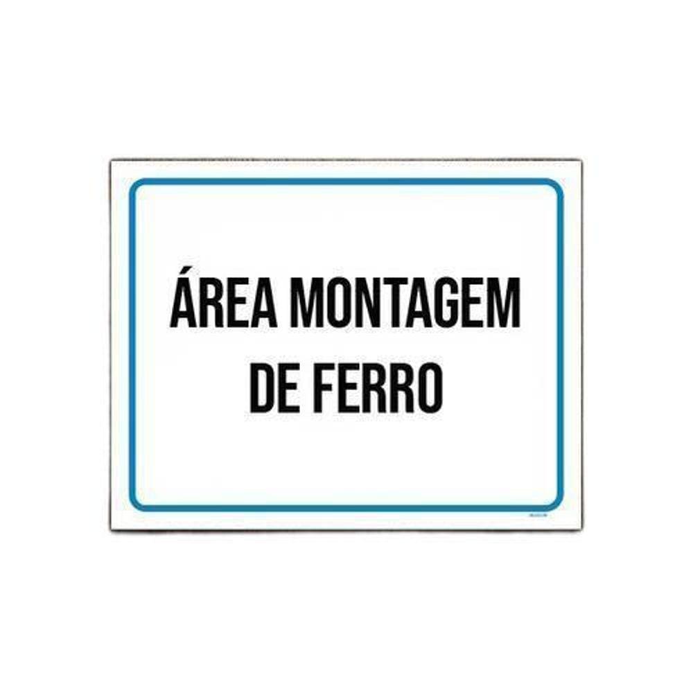 Kit 10 Placas Ambiente - Área Montagem De Ferro