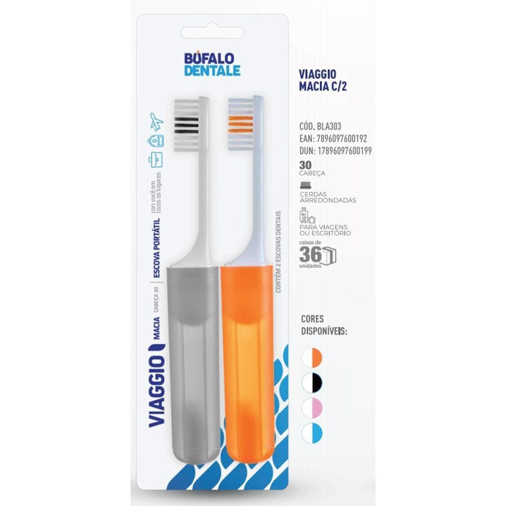Escova Dental Viaggio Macia Com 2 Bufalo
